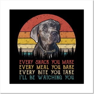 Retro Great Danes Every Snack You Make Every Meal You Bake Posters and Art